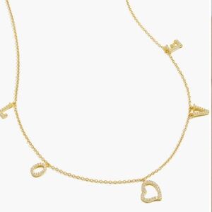 NEW! Savvy Cie Jewels Pavé CZ Love Charm Necklace